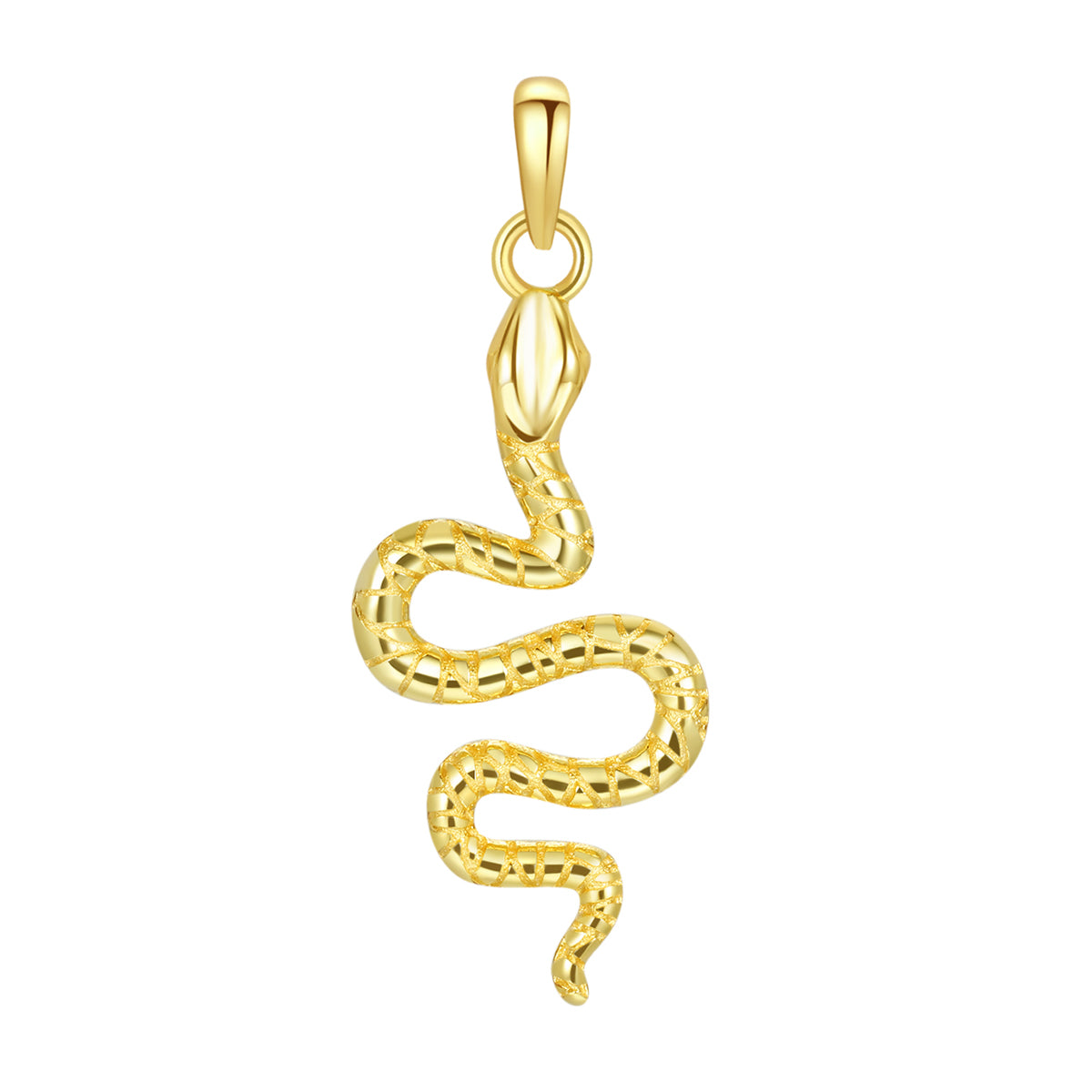 Collier Pendentif Serpent Argent Sterling en Or